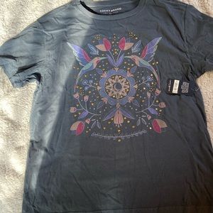 NWT Lucky Brand Folk Doxes Boyfriend Tee medium ptp 20” length 25.5”